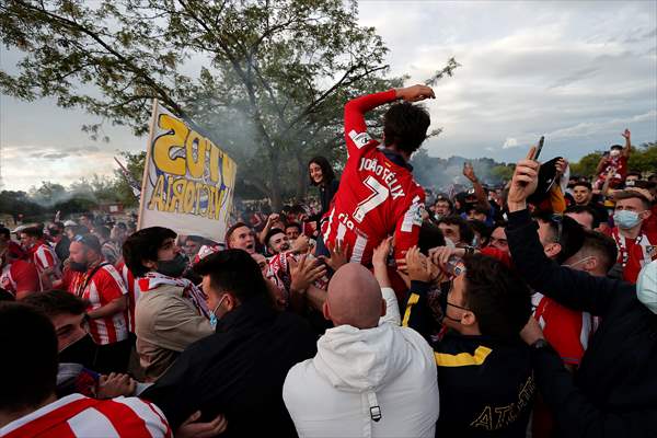 Atletico Madrid fans celebrate Spanish La Liga title