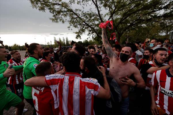 Atletico Madrid fans celebrate Spanish La Liga title