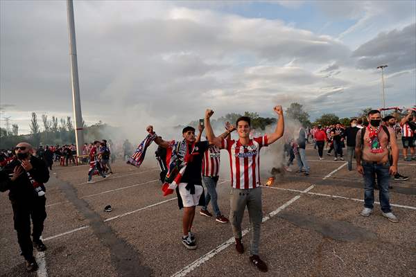 Atletico Madrid fans celebrate Spanish La Liga title