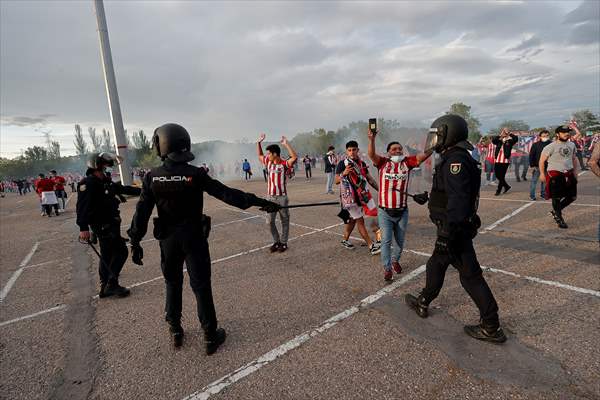 Atletico Madrid fans celebrate Spanish La Liga title