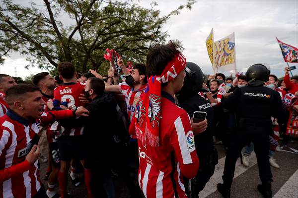 Atletico Madrid fans celebrate Spanish La Liga title