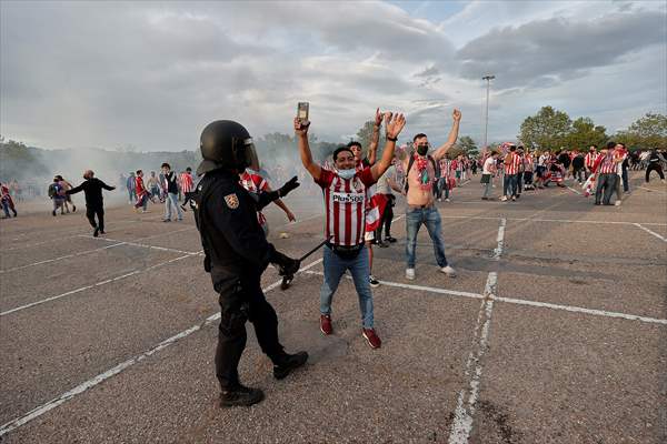 Atletico Madrid fans celebrate Spanish La Liga title