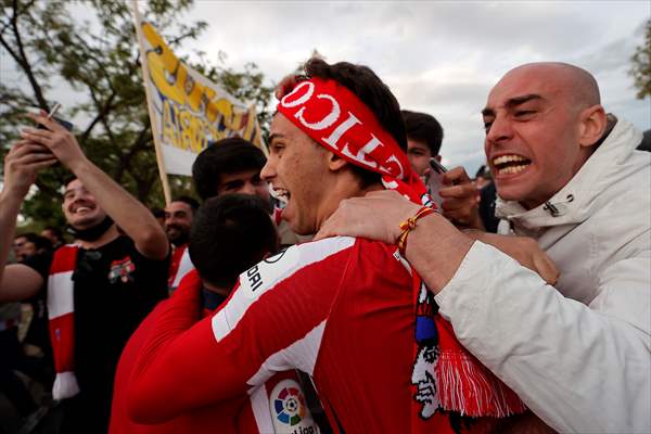 Atletico Madrid fans celebrate Spanish La Liga title