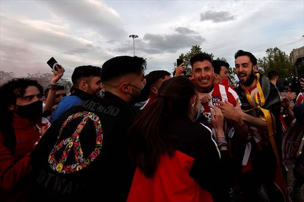 Atletico Madrid fans celebrate Spanish La Liga title