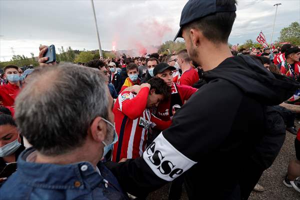 Atletico Madrid fans celebrate Spanish La Liga title