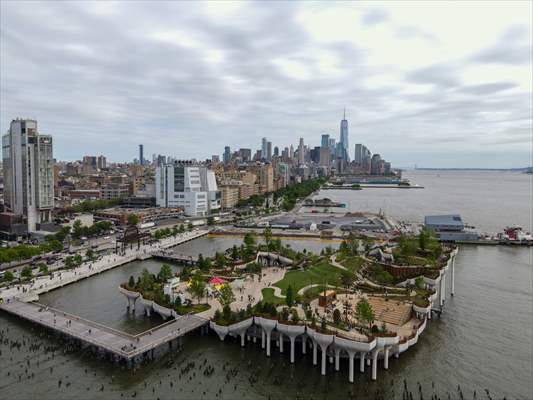 Aerial view of the Little Island in NYC