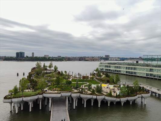 Aerial view of the Little Island in NYC