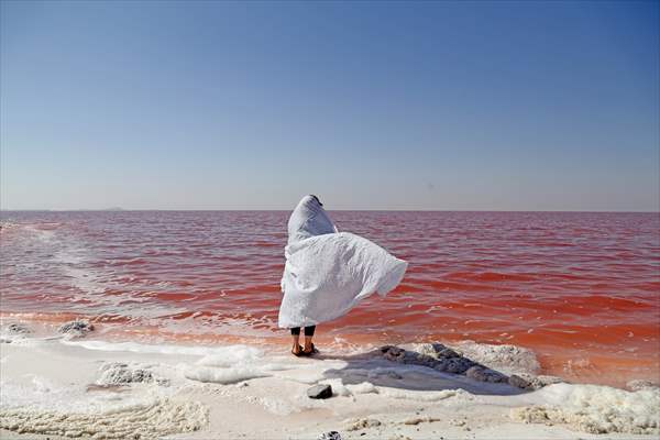 Drought affects the Lake Urmia in Iran