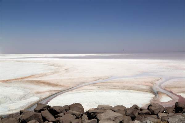 Drought affects the Lake Urmia in Iran