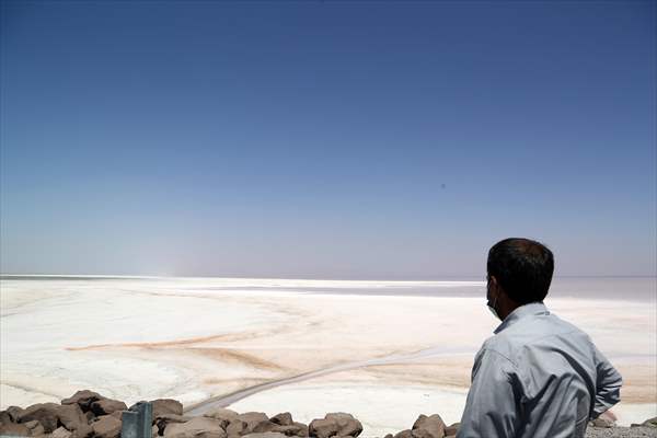 Drought affects the Lake Urmia in Iran