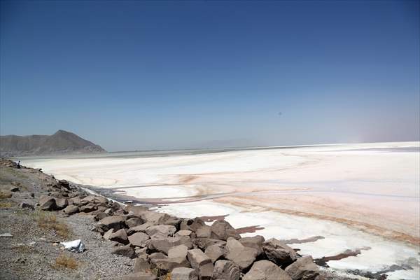 Drought affects the Lake Urmia in Iran