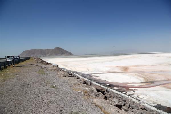 Drought affects the Lake Urmia in Iran