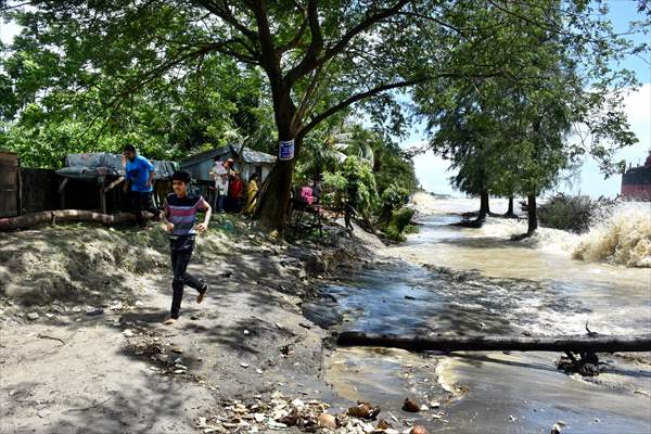 Coastal erosion on Anwara Beach in Bangladesh