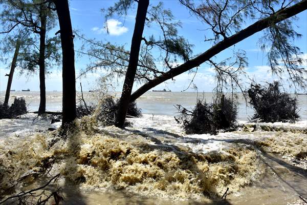 Coastal erosion on Anwara Beach in Bangladesh