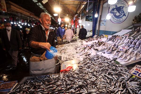 Fish market in Ankara after the beginning of fishing season