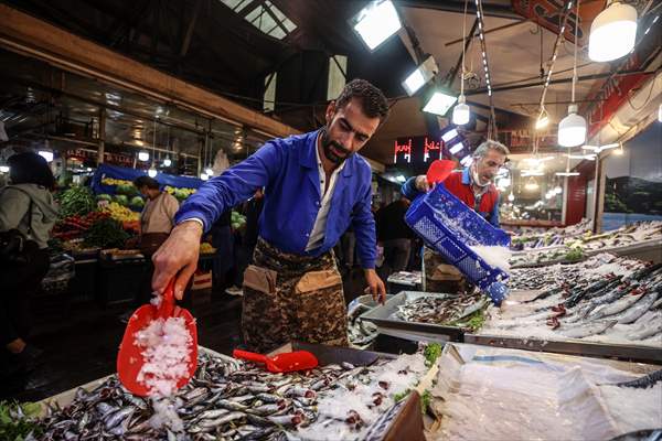 Fish market in Ankara after the beginning of fishing season