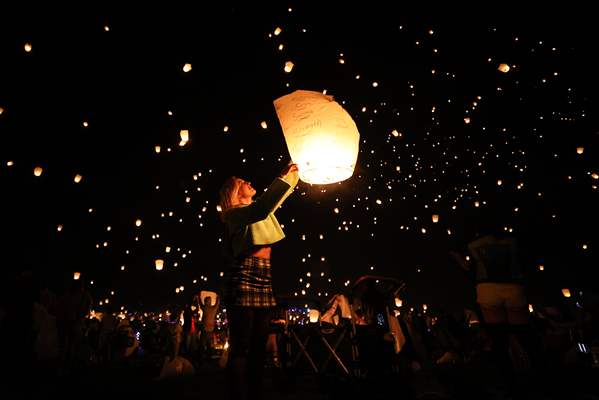 Sky lantern lights festival