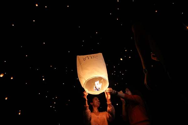 Sky lantern lights festival