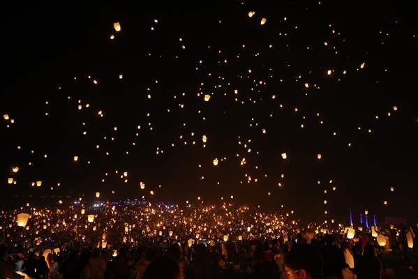 Sky lantern lights festival