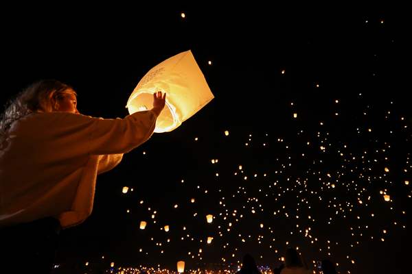 Sky lantern lights festival