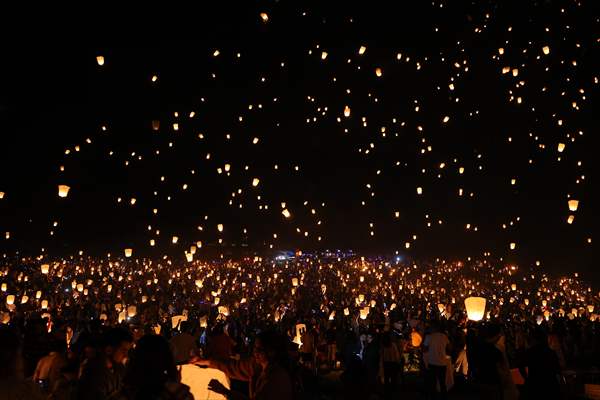 Sky lantern lights festival