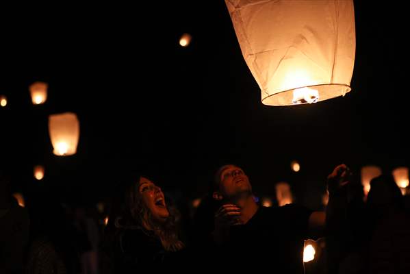 Sky lantern lights festival