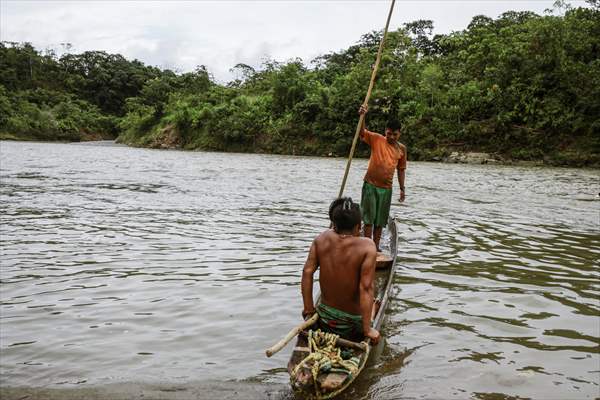 Colombia: Embera Dobida indigenous daily life at the jungle in Choco department