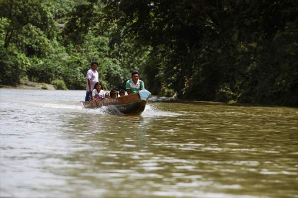 Colombia: Embera Dobida indigenous daily life at the jungle in Choco department