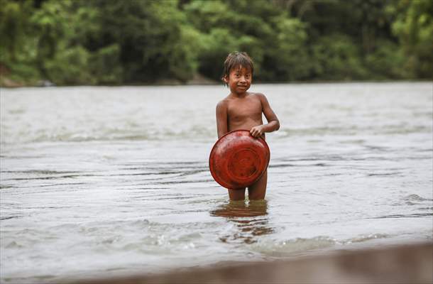Colombia: Embera Dobida indigenous daily life at the jungle in Choco department