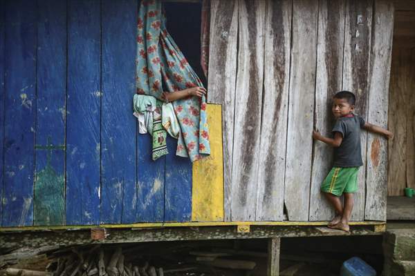 Colombia: Embera Dobida indigenous daily life at the jungle in Choco department