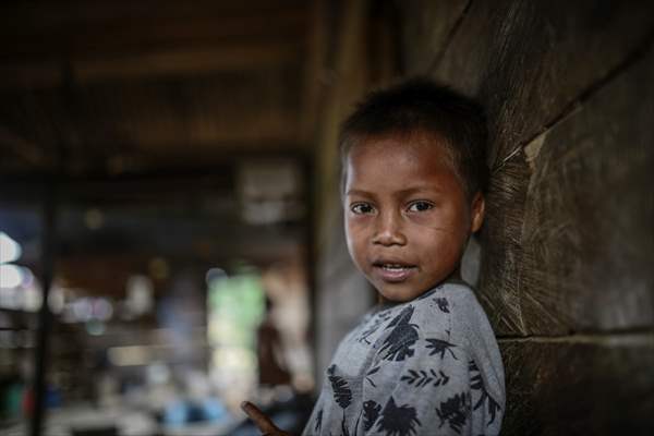 Colombia: Embera Dobida indigenous daily life at the jungle in Choco department
