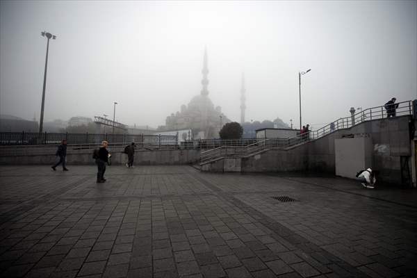 Heavy fog in Istanbul