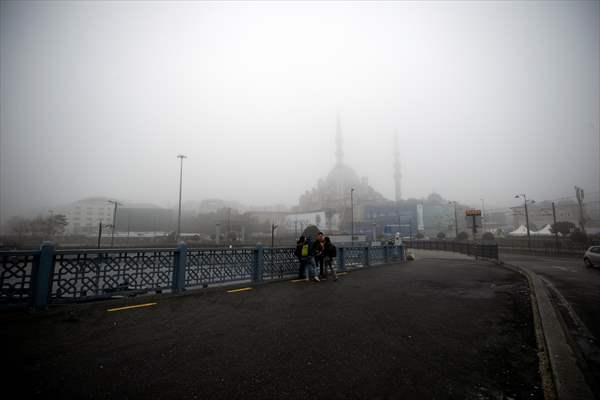 Heavy fog in Istanbul
