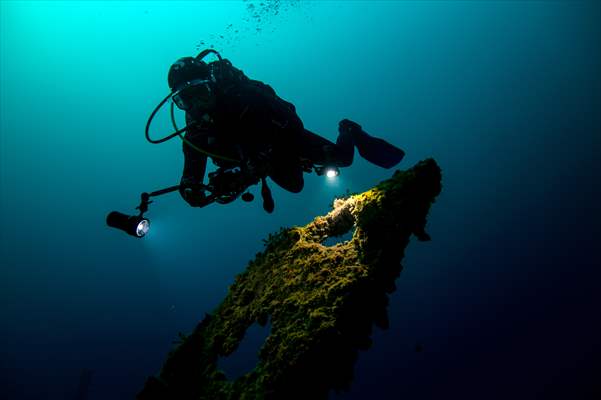 The shipwreck of H.M.S. Majestic in Gallipoli Historical Underwater Park