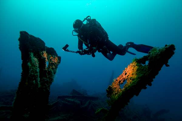 The shipwreck of H.M.S. Majestic in Gallipoli Historical Underwater Park