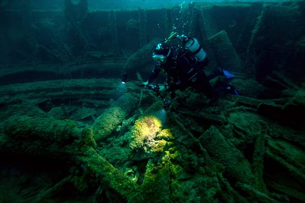 The shipwreck of H.M.S. Majestic in Gallipoli Historical Underwater Park