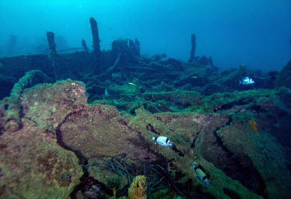 The shipwreck of H.M.S. Majestic in Gallipoli Historical Underwater Park