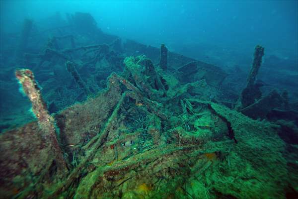 The shipwreck of H.M.S. Majestic in Gallipoli Historical Underwater Park