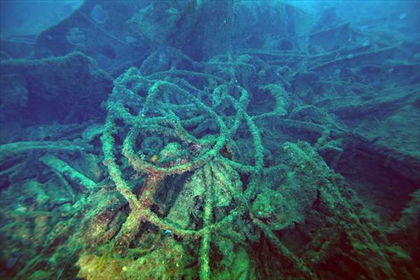 The shipwreck of H.M.S. Majestic in Gallipoli Historical Underwater Park