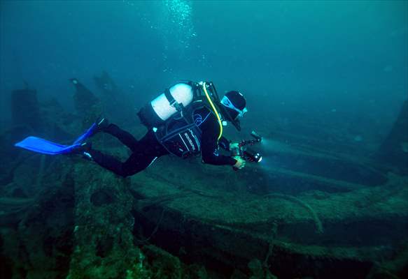 The shipwreck of H.M.S. Majestic in Gallipoli Historical Underwater Park
