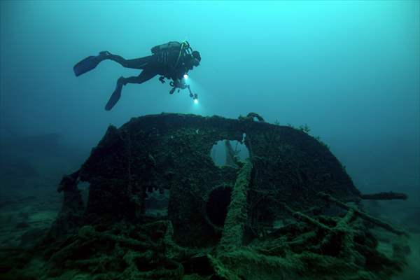 The shipwreck of H.M.S. Majestic in Gallipoli Historical Underwater Park