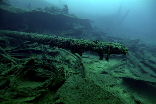 The shipwreck of H.M.S. Majestic in Gallipoli Historical Underwater Park