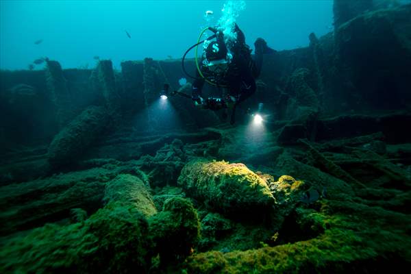 The shipwreck of H.M.S. Majestic in Gallipoli Historical Underwater Park