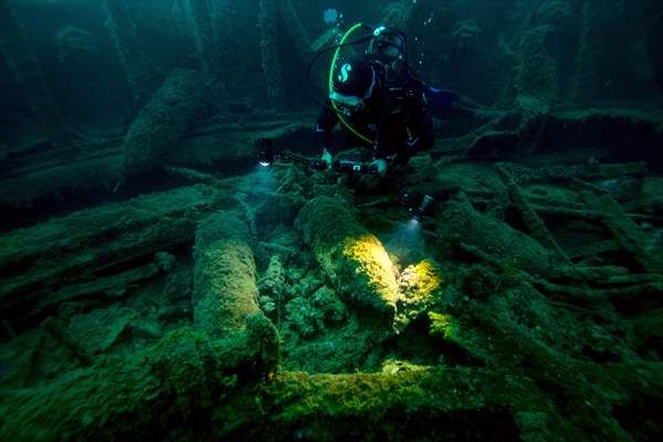 The shipwreck of H.M.S. Majestic in Gallipoli Historical Underwater Park