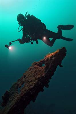 The shipwreck of H.M.S. Majestic in Gallipoli Historical Underwater Park