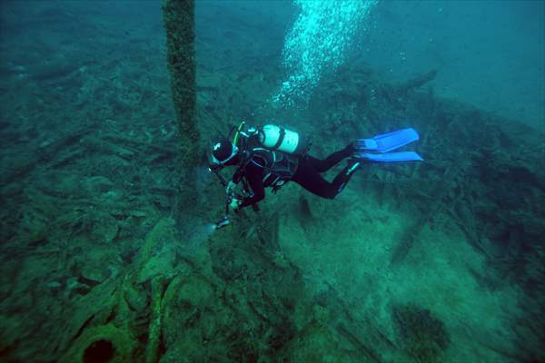The shipwreck of H.M.S. Majestic in Gallipoli Historical Underwater Park