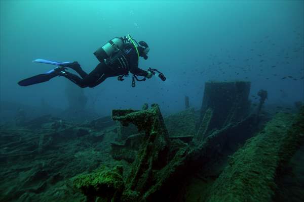 The shipwreck of H.M.S. Majestic in Gallipoli Historical Underwater Park