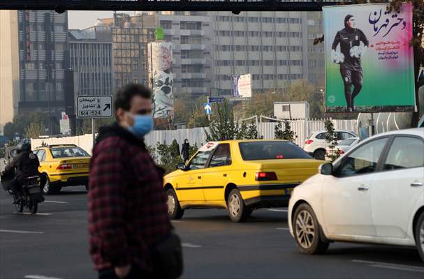 Posters of Iranian goalkeeper Zohreh Koudaei in Tehran