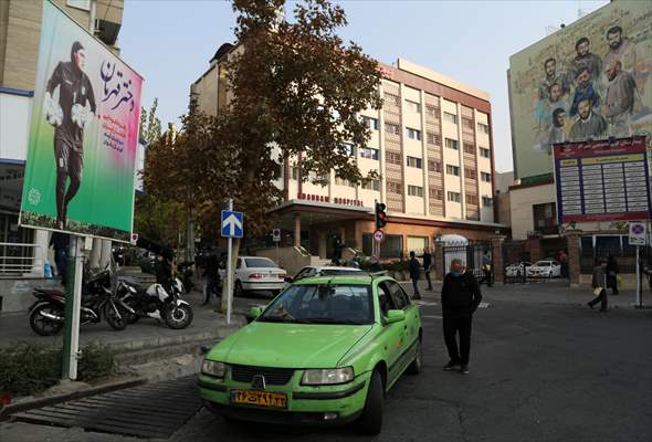 Posters of Iranian goalkeeper Zohreh Koudaei in Tehran