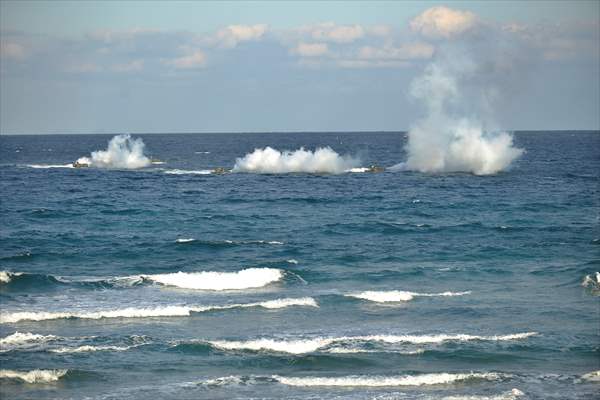 Japan's Self-Defense Forces conduct an amphibious operation in the south of Japan